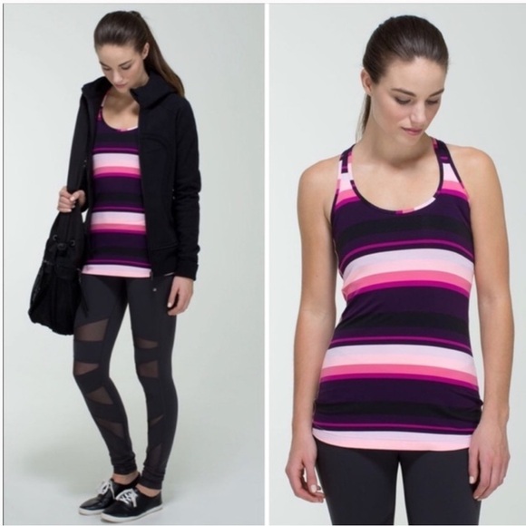Lululemon Cool Racerback Tank Top striped - Picture 2 of 7
